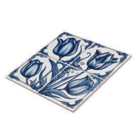 Floral Rustic Indigo Azulejo Tiles