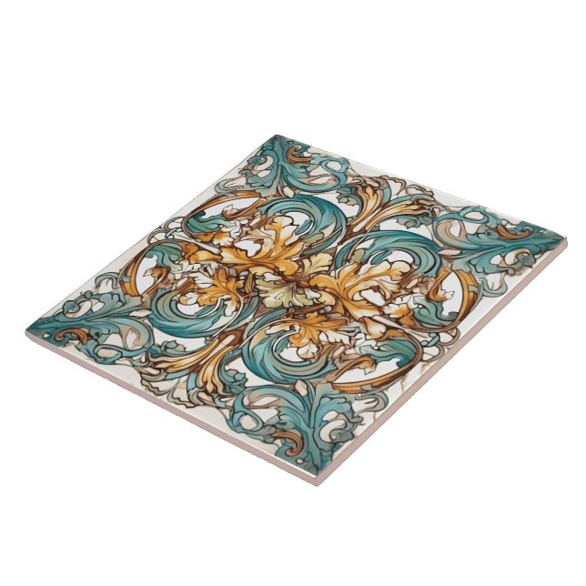 Floral Rustic Indigo Azulejo Tiles (Lado)