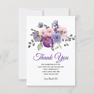 floral rústica, flores, carta de agradecimiento