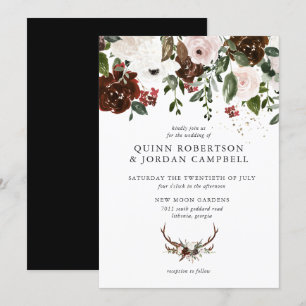 Floral rústica Invitación a bodas botánicas Boho