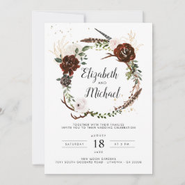 Floral rústica | Invitación a bodas botánicas Boho