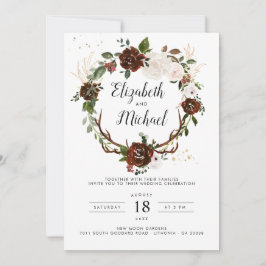 Floral rústica | Invitación a bodas botánicas Boho