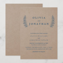 Floral rústica | Invitación a la boda de Faux Kraf