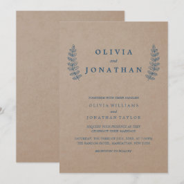 Floral rústica | Invitación a la boda de Faux Kraf