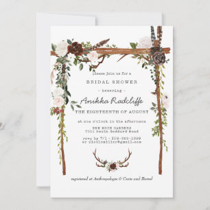 Floral rústica   Invitación a la ducha de novia