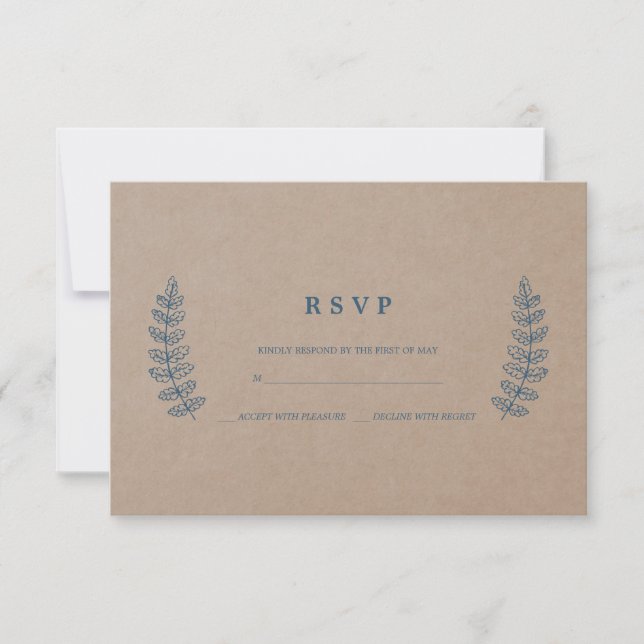 Floral rústica | Tarjeta RSVP de la boda de Faux K (Anverso)
