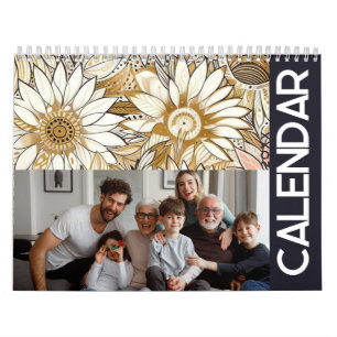 Floral rústica vintage elegante calendario boho