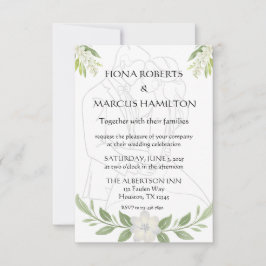 Floral rústica y elegante boda Minimalista RSVP