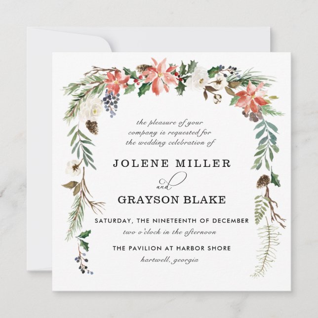Floral Rústico | Boda Botánica de Invierno (Anverso)