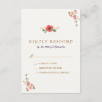 Floral saltando la respuesta RSVP de la boda de la
