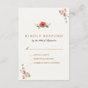 Floral saltando la respuesta RSVP de la boda de la