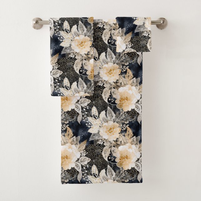 Floral salvaje de leopardo negro crema (In situ)