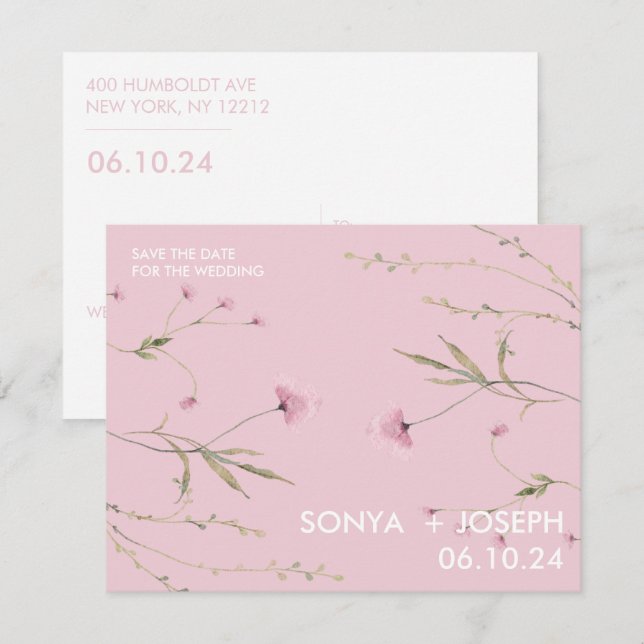 Floral Save the Date (Anverso / Reverso)