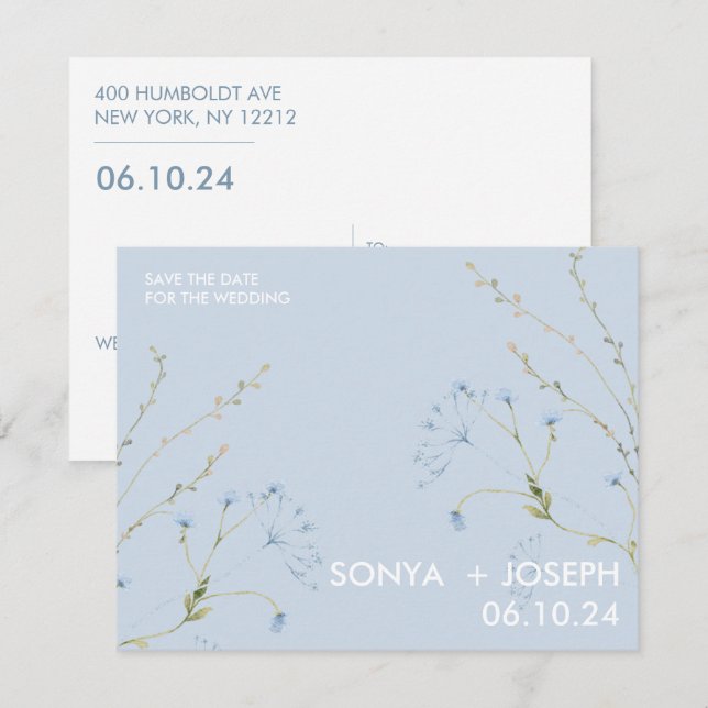 Floral Save the Date (Anverso / Reverso)