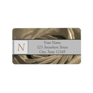 Floral Sepia Rosa Etiquetas de dirección fotográfi