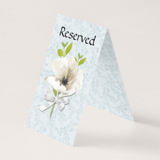 Floral Shabby Boda reservada Tarjeta de tabulación (Reverso)