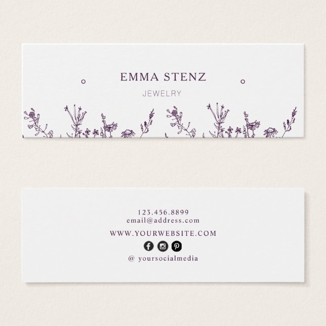 Floral silvestre ・ Tarjeta de visualización de ani (Anverso y reverso)