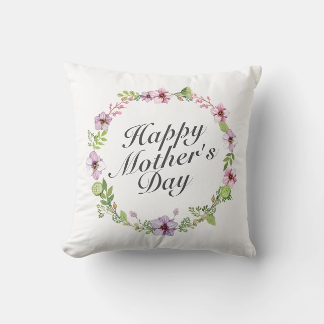 Floral simple feliz día de la madre | Almohada (Anverso)
