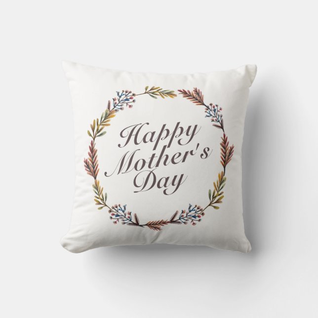 Floral simple feliz día de la madre | Almohada (Anverso)