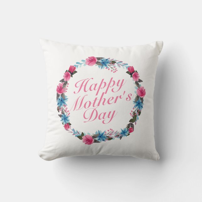 Floral simple feliz día de la madre | Almohada (Anverso)