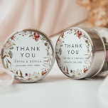 Floral simple Gracias Pegatina a la boda<br><div class="desc">Estos sencillos pegatinas florales de agradecimiento son perfectos para celebrar una boda rústica. El original diseño de boho presenta flores rústicas de color rosa rosa, burdeos y marsala con un tono romántico y monótono. Personalice las etiquetas del pegatina con sus nombres, el evento (si procede) y la fecha. Estos pegatinas...</div>