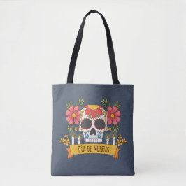 Floral Skull Dia de los Muertos | Bolso de tela