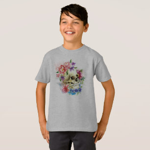 Floral Skull Dia de los Muertos Camisa