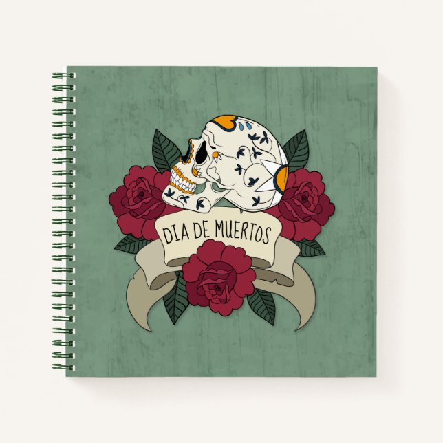 Floral Skull Dia de los Muertos | Cuaderno (Anverso)