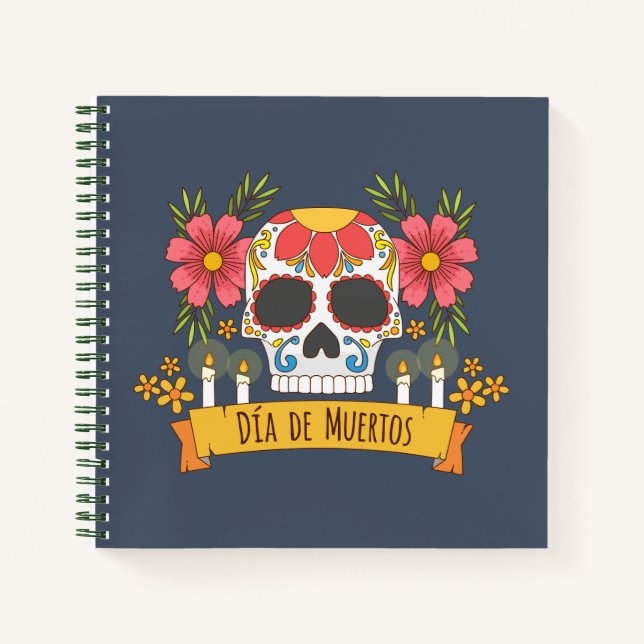 Floral Skull Dia de los Muertos | Cuaderno (Anverso)