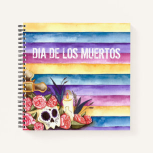 Floral Skull Dia de los Muertos Cuaderno
