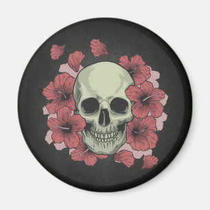 Floral Skull Dia de los Muertos   Imán