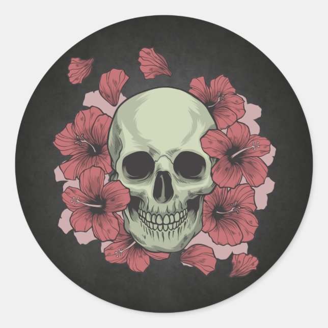 Floral Skull Dia de los Muertos | PEGATINA (Anverso)