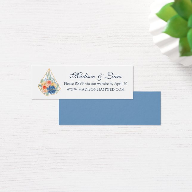 Floral Succulent Macaron Wedding Tarjetas RSVP (Escritorio)