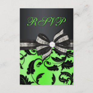 Floral Swirl RSVP Con Bow Jewled