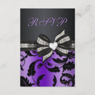 Floral Swirl RSVP Con Bow Jewled