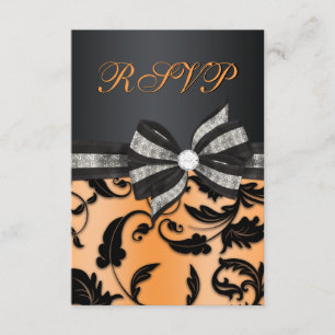 Floral Swirl RSVP Con Bow Jewled