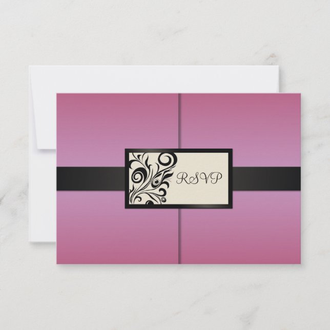 Floral Swirls Wedding RSVP (Anverso)