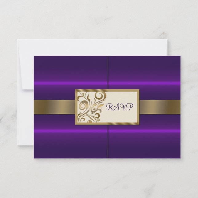 Floral Swirls Wedding RSVP (Anverso)