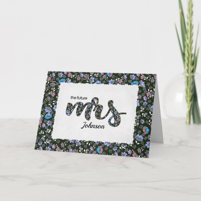 Floral Tarjeta de ducha para ducha de la señora no (Anverso)