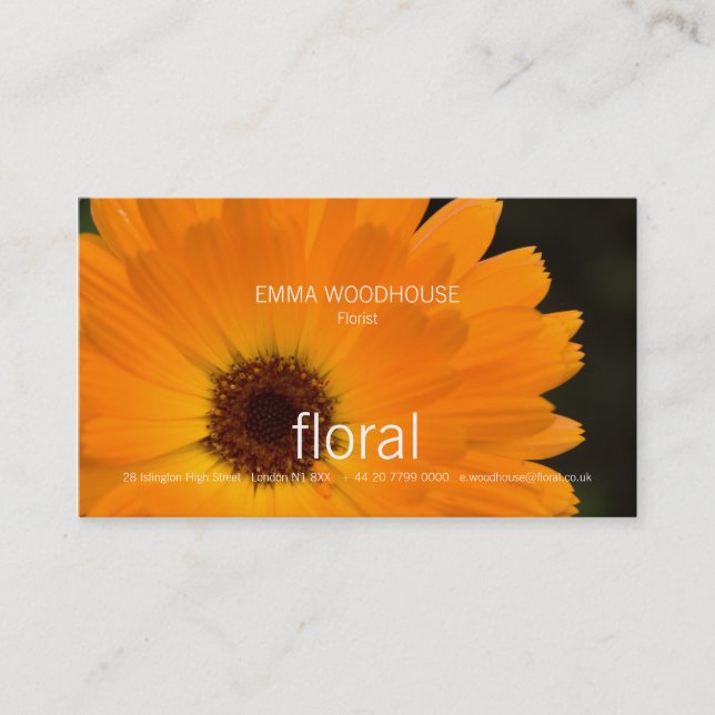 Floral - tarjeta de visita de la maravilla (Anverso)