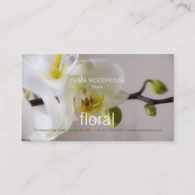 Floral - tarjeta de visita de la orquídea (Anverso)