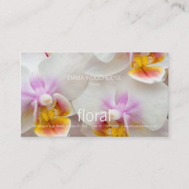 Floral - tarjeta de visita de las orquídeas (Anverso)