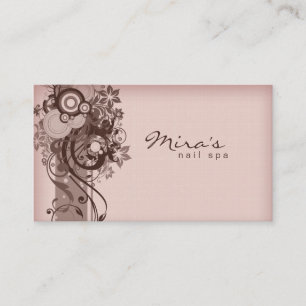 Floral tarjeta de visita Linen Brown Pink