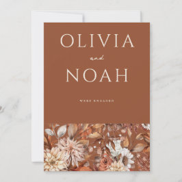 Floral Terracotta Tarjeta de Invitación que estamo