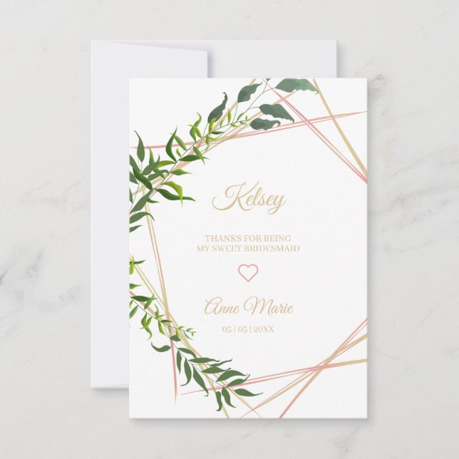 Floral Thanks for Being my Bridesmaid (Anverso)