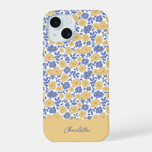 Floral Tonto Preppy Coqueta Femenina Amarillo y Az