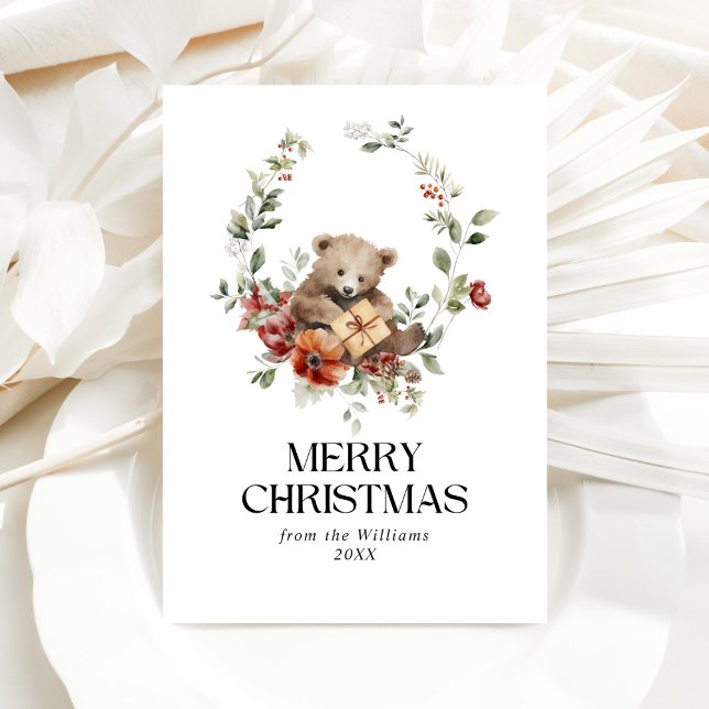Floral tradición Elegante acuarela Feliz Navidad (Subido por el creador)
