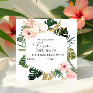Floral tropical adivina cuántas tarjetas de besos