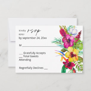 Floral tropical colorida no comida RSVP