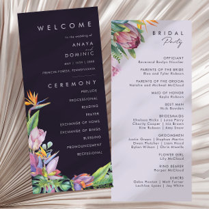 Floral tropical colorida Programa Matrimonio Púr